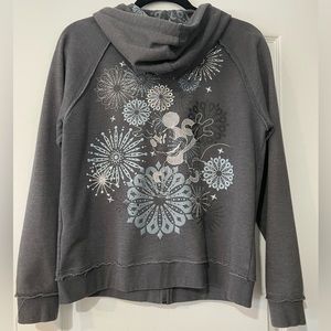 Disney Parks Disneyland Mickey Mouse Fireworks Sweatshirt Hoodie Zip Up Jacket